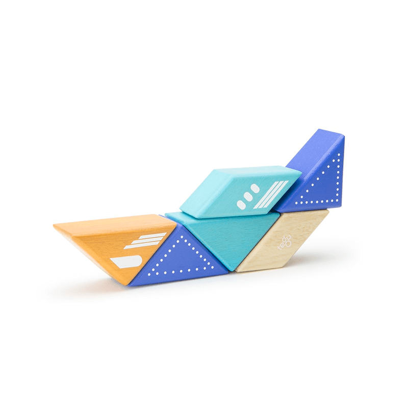 Tegu - Travel Pals Jet Plane Magnetic Wooden Blocks,  6 pieces