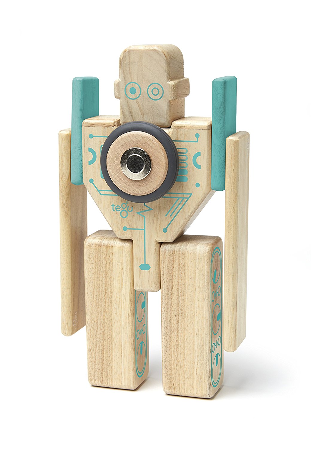 Tegu Magbot Magnetic Wooden Block Set - WoodenToys.com