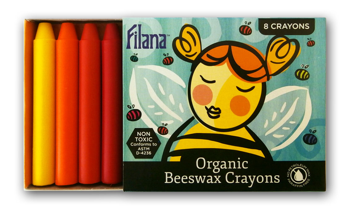 Filana - 8 Stick Crayons in Rainbow Colors with NO Brown & Black