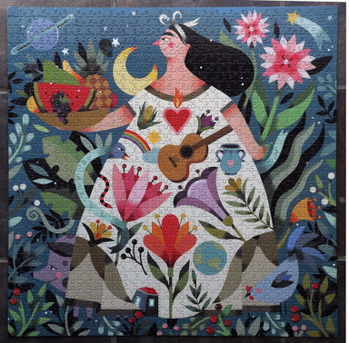 eeBoo - Piece and Love Mother Earth 1000 Piece Square Adult Jigsaw Puzzle Completed Puzzle