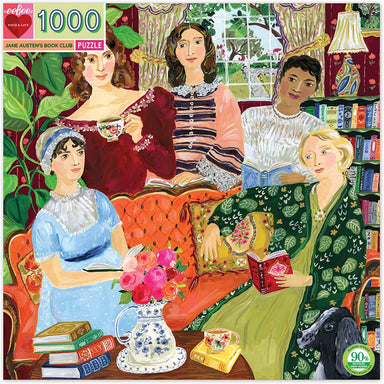 eeBoo - Piece and Love Jane Austen's Book Club 1000 Piece Square Adult Jigsaw Puzzle  box