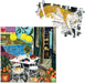 eeBoo - Piece and Love Cats in Positano 1000 Piece Jigsaw Puzzle box and completed section detail