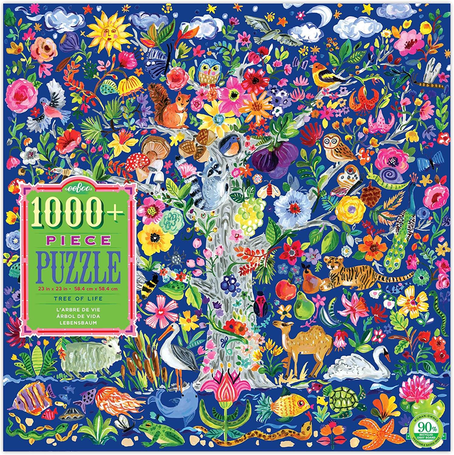 eeBoo - Piece and Love Tree of Life 1000 Piece Square Adult Jigsaw Puzzle photo of box