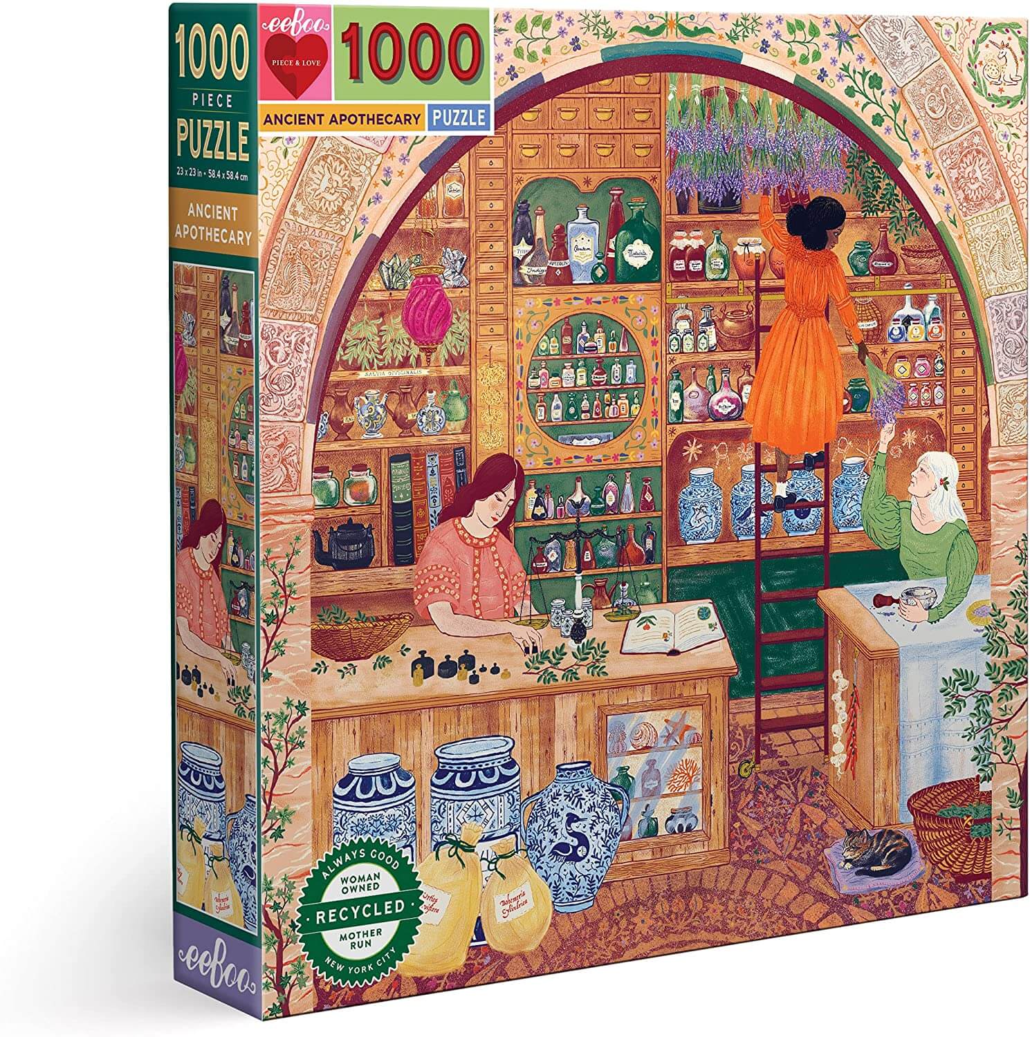 eeBoo - Piece and Love Ancient Apothecary 1000 Piece Square Jigsaw Puzzle