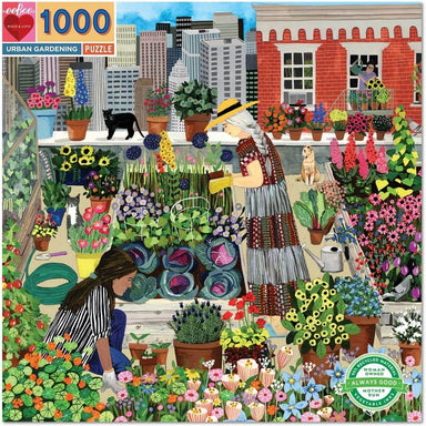 eeBoo - Piece and Love Urban Gardening 1000 Piece Square Adult Jigsaw Puzzle image of box cover