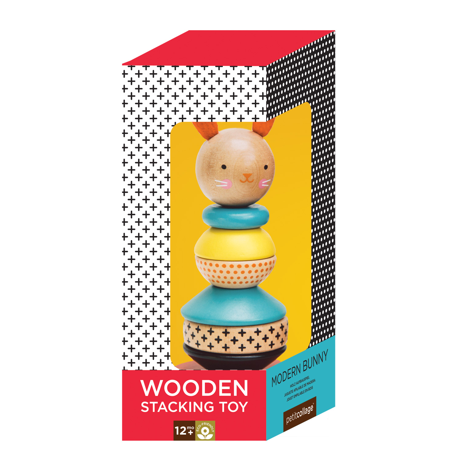 Petit Collage Rabbit Wood Stacking Toy - WoodenToys.com
