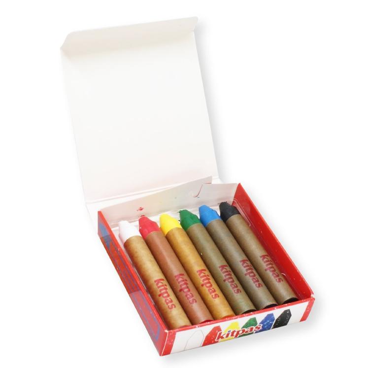 Kitpas Art Crayons Medium 6 Colors for Kids ages 3+, Window Art, Erasable, Water-Soluble