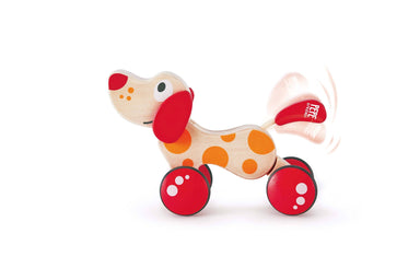 Hape Walk-A-Long Puppy Wooden Pull Toy - WoodenToys.com