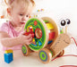 Hape Walk-A-Long Snail Toddler Wooden Pull Toy - WoodenToys.com